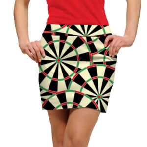 Loudmouth Women's Golf Skirt Size 4 x 16L XS Mini Bull & Cork Darts Black White